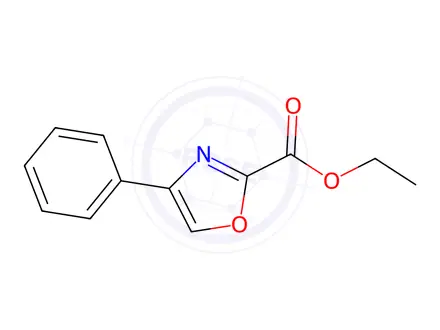 Chemical structure of 2-Oxazolecarboxylic acid, 4-phenyl-, ethyl ester