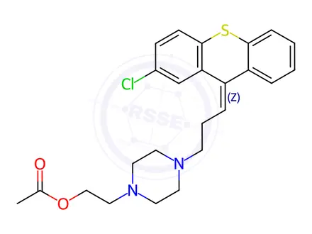 Chemical structure of Zuclopenthixol Impurity 5 (Zuclopenthixol Acetate)