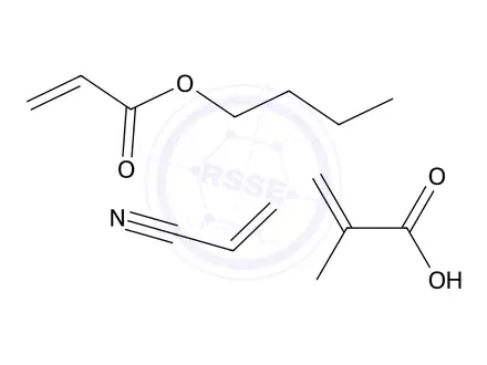 Chemical structure of 2-Propenoic acid, 2-methyl-, polymer with butyl 2-propenoate and 2-propenenitrile