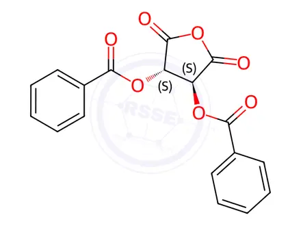 Chemical structure of (3S,4S)-2,5-dioxotetrahydrofuran-3,4-diyl dibenzoate
