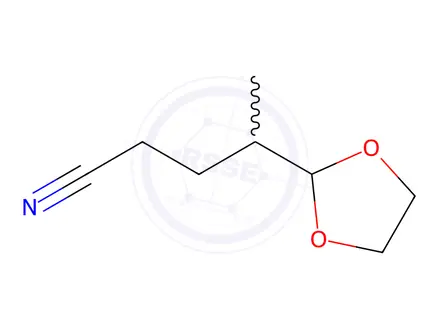 Chemical structure of 1,3-Dioxolane-2-butanenitrile,-gamma--methyl-