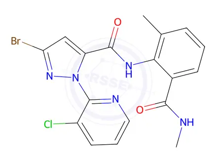 Chemical structure of 3-bromo-1-(3-chloropyridin-2-yl)-N-(2-methyl-6-(methylcarbamoyl)phenyl)-1H-pyrazole-5-carboxamide