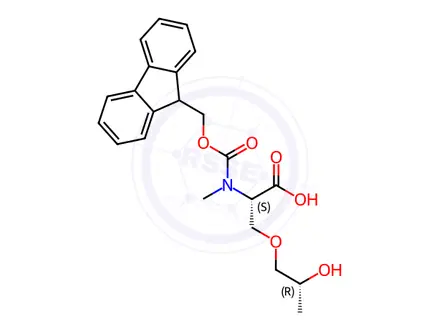 Chemical structure of Fmoc-L-Serine, O-[(2R)-2-hydroxypropyl]-N-methyl-