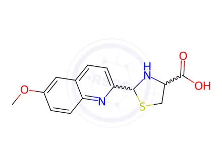 Chemical structure of 2-(6-Methoxyquinolin-2-yl)thiazolidine-4-carboxylic acid