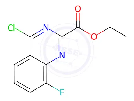 Chemical structure of Ethyl 4-chloro-8-fluoroquinazoline-2-carboxylate