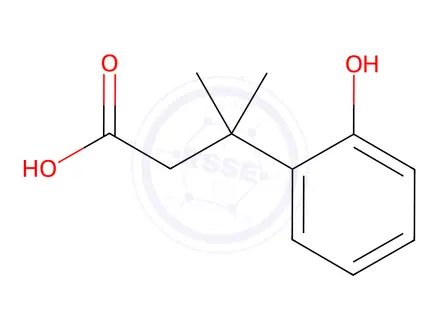 Chemical structure of Benzenepropanoic acid, 2-hydroxy-β,β-dimethyl-