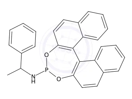 Chemical structure of (11bS)-N-[(1R)-1-Phenylethyl]dinaphtho[2,1-d:1',2'-f][1,3,2]dioxaphosphepin-4-amine