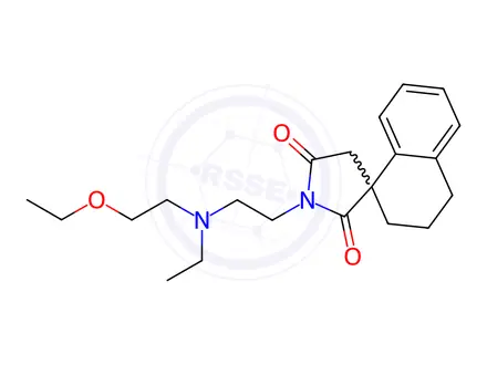 Chemical structure of Spiro[naphthalene-1(2H),3'-pyrrolidine]-2',5'-dione, 1'-[2-[(2-ethoxyethyl)ethylamino]ethyl]-3,4-dihydro-