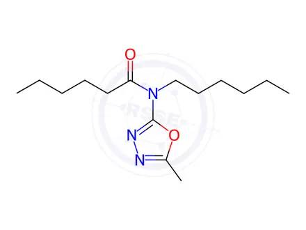 Chemical structure of N-Hexyl-N-(5-methyl-1,3,4-oxadiazol-2-yl)hexanamide