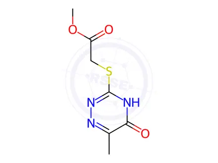 Chemical structure of methyl [(6-methyl-5-oxo-4,5-dihydro-1,2,4-triazin-3-yl)sulfanyl]acetate