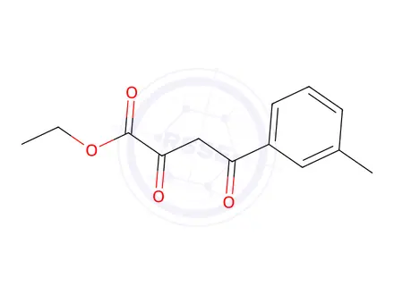 Chemical structure of Benzenebutanoic acid, 3-Methyl-.alpha.,.gaMMa.-dioxo-, ethyl est
