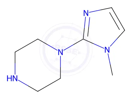 Chemical structure of 1-(1-methyl-1H-imidazol-2-yl)piperazine dihydrochloride