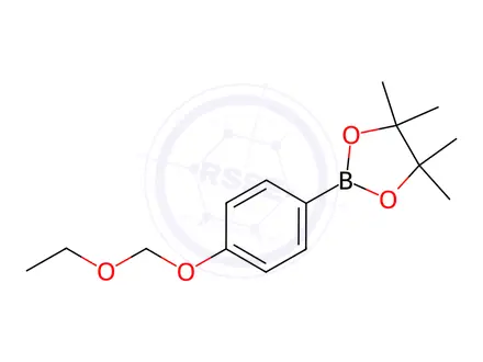 Chemical structure of 2-(4-(Ethoxymethoxy)phenyl)-4,4,5,5-tetramethyl-1,3,2-dioxaborolane