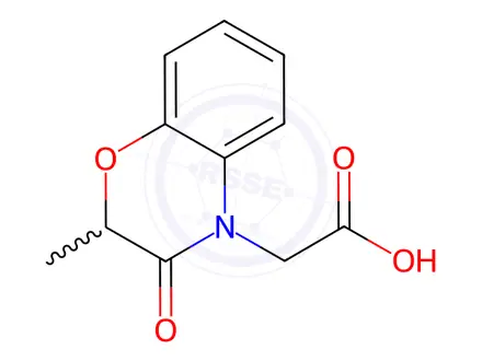 Chemical structure of (2-methyl-3-oxo-2,3-dihydro-4H-1,4-benzoxazin-4-yl)acetic acid