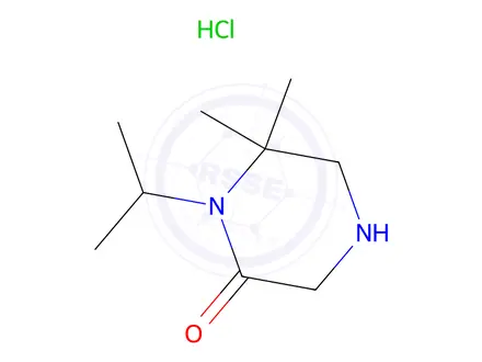 Chemical structure of 6,6-dimethyl-1-(propan-2-yl)piperazin-2-one hydrochloride
