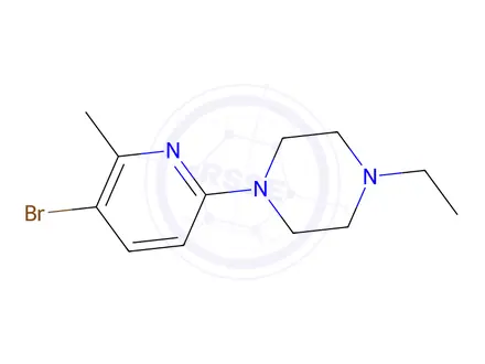 Chemical structure of 1-(5-Bromo-6-methylpyridin-2-yl)-4-ethylpiperazine