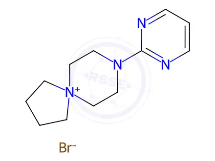 Chemical structure of 8-(2-Pyrimidinyl)-8-aza-5-azoniaspiro[4.5]decane Bromide