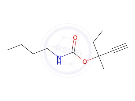 Chemical structure of Carbamic acid, butyl-, 1-ethyl-1-methyl-2-propynyl ester (6CI)