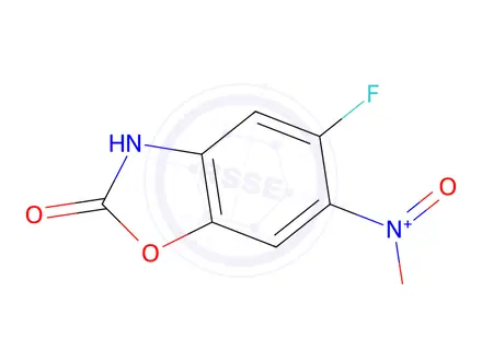 Chemical structure of 5-fluoro-6-nitro-2,3-dihydro-1,3-benzoxazol-2-one