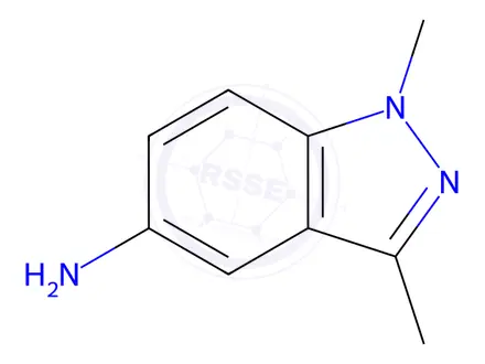 Chemical structure of 1,3-dimethyl-1H-indazol-5-amine