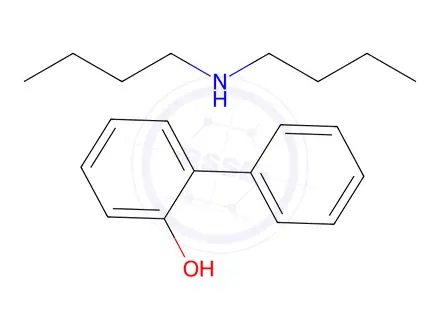 Chemical structure of [1,1'-biphenyl]-2-ol, compound with dibutylamine (1:1)