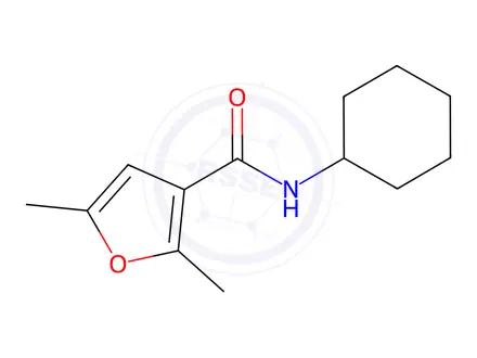 Chemical structure of N-cyclohexyl-2,5-dimethyl-3-furamide