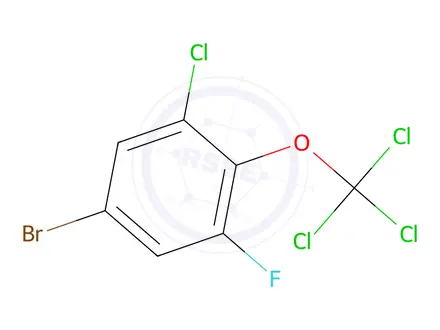 Chemical structure of 5-Bromo-1-chloro-3-fluoro-2-(trichloromethoxy)benzene