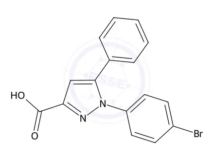 Chemical structure of 1-(4-Bromophenyl)-5-phenyl-1H-pyrazole-3-carboxylic acid
