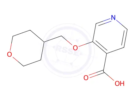Chemical structure of 3-((Tetrahydro-2H-pyran-4-yl)methoxy)isonicotinic acid