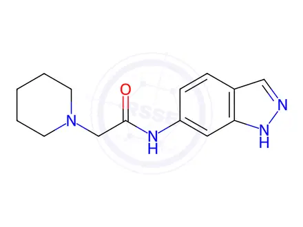 Chemical structure of N-(1H-indazol-6-yl)-2-(piperidin-1-yl)acetamide