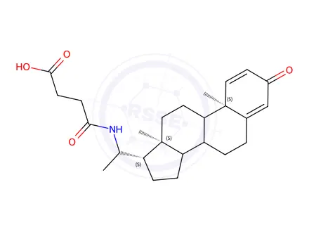 Chemical structure of 20-succinamylpregna-1,4-dien-3-one