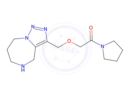 Chemical structure of Ethanone, 1-(1-pyrrolidinyl)-2-[(5,6,7,8-tetrahydro-4H-[1,2,3]triazolo[1,5-a][1,4]diazepin-3-yl)methoxy]-