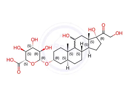 Chemical structure of Allo-3-alpha-tetrahydro Cortisol 3-O-beta-D-Glucuronide