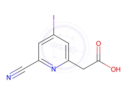 Chemical structure of 2-(6-Cyano-4-iodopyridin-2-yl)acetic acid