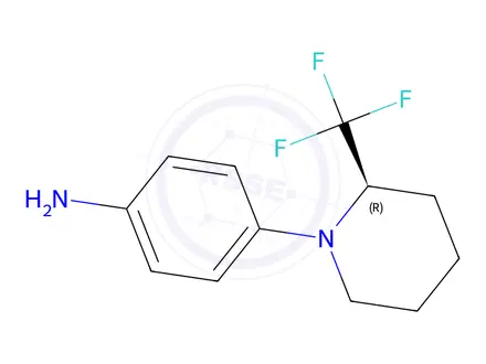 Chemical structure of (R)-4-(2-Trifluoromethyl-piperidin-1-yl)-aniline