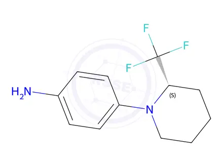 Chemical structure of (S)-4-(2-Trifluoromethyl-piperidin-1-yl)-aniline