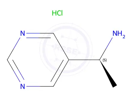 Chemical structure of (1S)-1-(Pyrimidin-5-yl)ethan-1-amine hydrochloride
