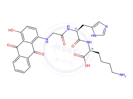 Chemical structure of 4-(glycyl-histidyl-lysine)-1-hydroxyanthraquinone