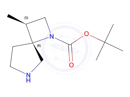 Chemical structure of tert-butyl (3S,4R)-3-methyl-1,6-diazaspiro[3.4]octane-1-carboxylate