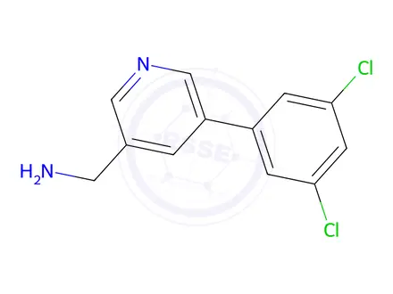Chemical structure of (5-(3,5-Dichlorophenyl)pyridin-3-yl)methanamine