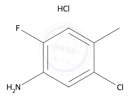 Chemical structure of 5-chloro-2-fluoro-4-methylaniline hydrochloride