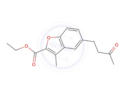 Chemical structure of Ethyl 3-Methyl-5-(3-oxobutyl)-1-benzofuran-2-carboxylate