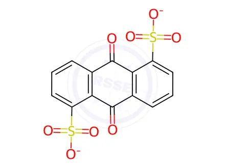 Chemical structure of dipotassium 9,10-dihydro-9,10-dioxoanthracene-1,5-disulphonate