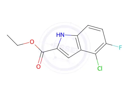 Chemical structure of 1H-Indole-2-carboxylic acid, 4-chloro-5-fluoro-, ethyl ester