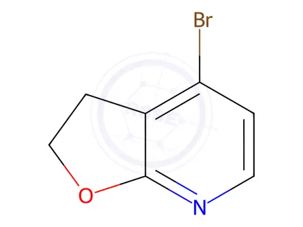 Chemical structure of Furo[2,3-b]pyridine, 4-bromo-2,3-dihydro-