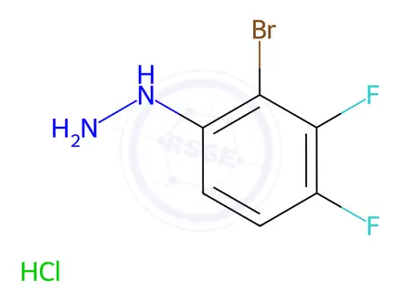Chemical structure of Hydrazine, (2-bromo-3,4-difluorophenyl)-, hydrochloride (1:1)