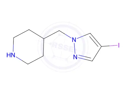 Chemical structure of 4-((4-iodo-1h-pyrazol-1-yl)methyl)piperidine