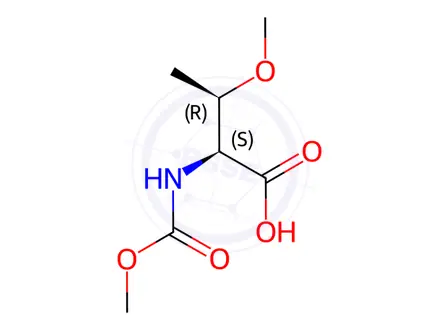 Chemical structure of N-(methoxycarbonyl)-O-methyl-L-threonine
