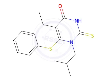Chemical structure of 5-Ethyl-1-isobutyl-6-(phenylthio)-2-thioxo-2,3-dihydropyrimidin-4(1H)-one