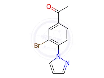 Chemical structure of 3'-Bromo-4'-(1H-pyrazol-1-yl)acetophenone